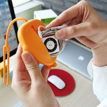 可爱鲸鱼硅胶卡包钥匙包 迷你创意多功能收纳包手拎包