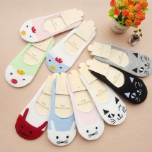 女士船袜 春季新款全棉袜 可爱卡通提花隐形袜 女士短袜 袜子