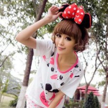 睡衣女夏卡通家居服短袖短裤纯棉女士睡衣家居服套装睡衣批发