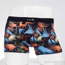 印花性感内裤 春夏季竹纤维中腰男士平角裤盒装定做质量保证