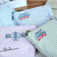 韩国新款航海零钱包 简约创意帆布包 小清新航海条纹钥匙包