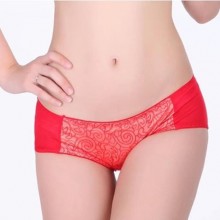 性感女士无痕内裤三角网纱大码提臀纯棉底档内裤K413