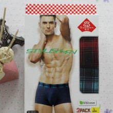 双圣 莫代尔纤维男内裤 U凸气囊男士平角裤 盒装男士内裤批发