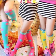 秋冬 纯棉中筒儿童袜 正品韩国popkid女童袜子 百搭糖果