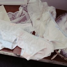 新品 甜美条纹色丁布立体蝴蝶结少女内裤pk102