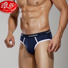 浪莎内裤 中腰男士三角裤 弹力棉拼接式内裤 男 正品内裤厂价