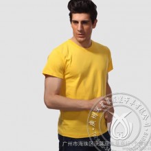 2015年 欧美纯色 涤棉紧身型圆领文化衫t恤