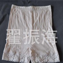 外贸春夏必备女士进口蕾丝花边打底裤平角棉麻纯色防走光女安全裤