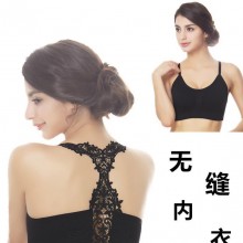 女裹胸批发 新款无缝无钢圈防下垂抹胸性感蕾丝裹胸打底百搭背心