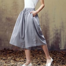 2016夏装新款大码休闲女裤子七分裤宽松透气亚麻阔腿裤棉麻