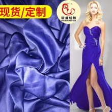 热销 有光假捻色丁 弹力色丁布色丁印花 有光弹力色丁面料现货