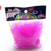 义乌秀萱电子商务 DIY编织彩虹皮筋手链  rainbow loom彩虹透明夜光橡皮筋手链 厂家批发外贸单
