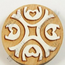 木质纽扣 复古 花形圆形有眼纽扣