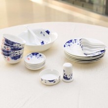 酒店用品 餐厅用品 餐厅餐具 俊飞瓷业 国色天香系列 28头装 陶瓷餐具 高档 中式 中国风 乔迁送礼 精包装 锦盒包装