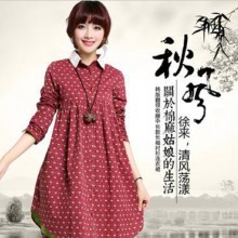 2014秋冬季新款宽松大码女装文艺民族风亚麻长袖棉麻