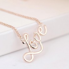 红苹果爱心love字母 简约大方18K金韩国项链批发2007