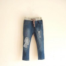 外贸童装 春秋款时尚破洞 儿童铅笔牛仔裤  长裤 品牌童裤