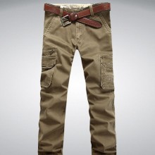 秋冬爆款战地吉普休闲裤 男式休闲宽松多袋全棉水洗工装长裤男