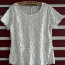 夏季韩版女装新款蕾丝刺绣花打底衫女士短袖小衫T恤上衣