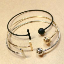 欧美饰品批发  铜铸造材质 朋克 个性 简约 圆球 立柱几何