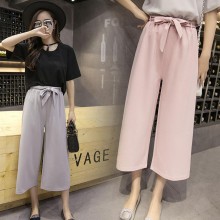 2016夏季新品流行九分阔腿裤 韩国大码宽松直筒西裤女装批发
