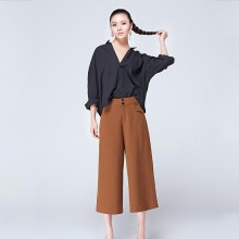 女装2017新款休闲裤女长裤宽松型阔腿裤 韩版时尚女裤OL