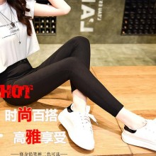 2017春夏装新款外穿棉打底裤大码显瘦女士薄款韩版学生小脚裤