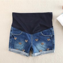 孕妇装2016夏季新款韩版卡通小熊托腹牛仔热裤孕妇牛仔短裤