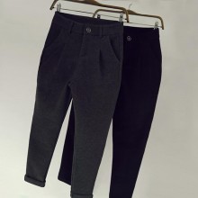 2016秋冬新款高腰毛呢西装裤女大码显瘦休闲长裤加厚小脚哈伦