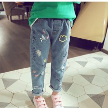 【质量问题包退】2017春季新款女童牛仔裤时尚破洞百搭小脚裤