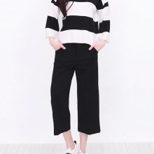 2016春夏新款韩国东大门女装休闲阔腿裤 宽松七分宽腿裤子批