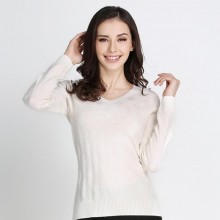 山羊绒衫女V领菱形针织衫 提花羊毛衫高档山羊绒毛衣手感好保暖