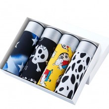 男士冰丝内裤平角大码盒装内裤超薄透气冰丝无痕内裤四角短裤