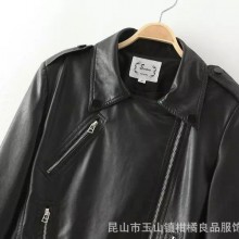 2015冬季新款欧美杨颖baby同款后背爱心印花显瘦百搭皮衣