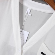 A112夏新款女装 韩版百搭修身字母中长款短袖雪纺开衫防晒衣