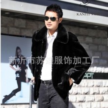 仿貂毛貂绒冬季保暖外套 高仿皮草男装貂皮 裘皮大衣 男士皮衣