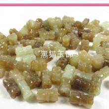 和田玉散珠批发 精选和田玉糖色料雕刻竹节散珠diy手工编织好