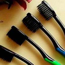 韩版纳米牙刷 黑色竹炭牙刷4支装 保护口腔 软毛超细柔软抗菌