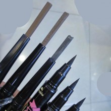 批发双头防水不晕眼线液笔水笔加自动旋转眉笔一字画眉DLM正品