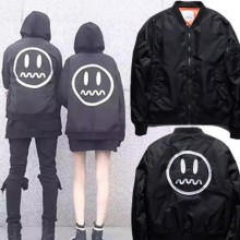 欧美刺修 恶魔 笑脸鬼脸 MA-1 空军飞行服情侣装男女夹克