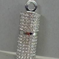 C盖帽u盘 大容量u盘珠宝圆柱口红U盘 女生项链 钻石珠宝项链