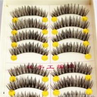 012 茶棕色加黑眼尾拉长款 台湾纯手工假睫毛 彩色睫毛