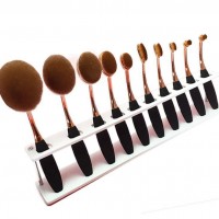 化妆刷展示架   10支牙刷化妆刷放置架  化妆刷架亚克力长方形