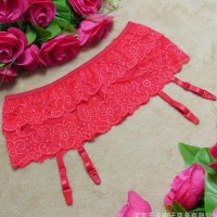 裙边式双层蕾丝吊袜带女情趣内衣性感吊带丝袜诱惑批发厂家直销