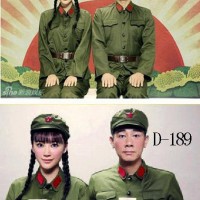 影楼主题服装*红军装情侣写真*婚纱摄影*陈小春应采儿结婚照