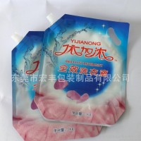 【】 洗衣粉袋包装袋、站立防渗漏洗衣液吸嘴包装袋
