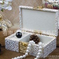 欧式金雕花皮革珠宝首饰盒项链收纳时尚创意家用酒店会所礼品订做