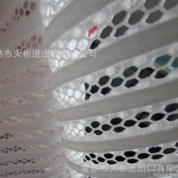 现货条纹三明治网布 3d网布 三明治网眼布 立体女裙面料