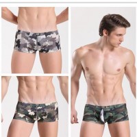 JQK迷彩男士平角裤男士激凸内裤 大平角裤男内裤 U凸囊袋男式内裤