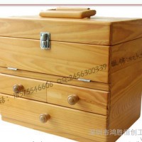 实木珠宝化妆箱盒 实木首饰项链多功能带抽屉珠宝木盒批量定制